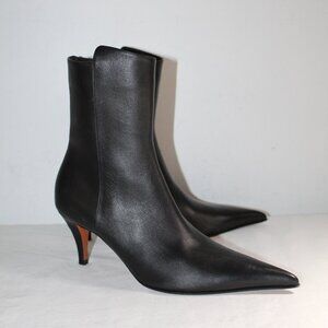 NWOB Alexander McQueen Birdee Pointed Toe Bootie Kitten Heels Boots Black 40.5